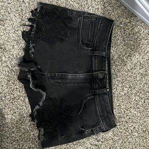 Black jean shorts from American eagle size 8